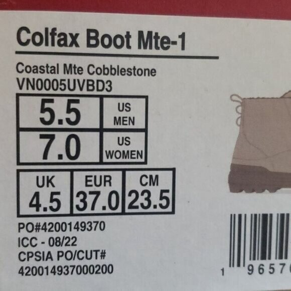 New Vans Colfax Womens Brown Suede Ankle Boots Size 7 MTE Waterproof Outdoor - Picture 11 of 11